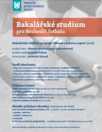 Bakalářské studium pro Rozhodčí fotbalu
