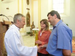 Rozloučení s o. Marcelem v kostele