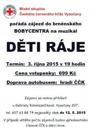 Zájezd na muzikál Děti ráje