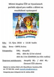 Zájezd pro rodiče s dětmi na muzikálové vystoupení Madagaskar