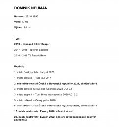 V závodě Czech Tour pojede cyklista s kořeny z Vysočan